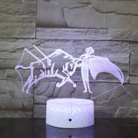 Smart touch switch base led decoration lamp 3d acrylic panel crack base lamp indoor lighting