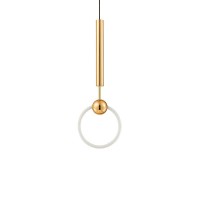 Minimalist 36w bar living room gold hotel line wire ceiling hanging lamp modern ring luxury round glass led pendant light