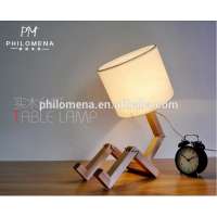 Table-Light New style Ash Wood read table lighting robot wooden table Lamps