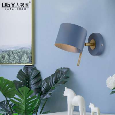 Modern Simple style E14 5W single head colorful small round pink yellow blue led wall light