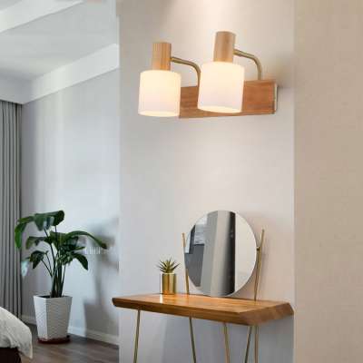 Guangdong sleeping room timber metal in gold wood updown sconces light wall reading lamp