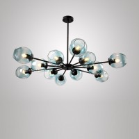 Modern Hand Blown Art iron and bubble hanging pendant lamp glass chandelier