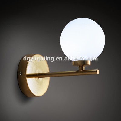 european indoor hotel E14 glass ball shaped art deco sconce gold egg shaped wall led lamp